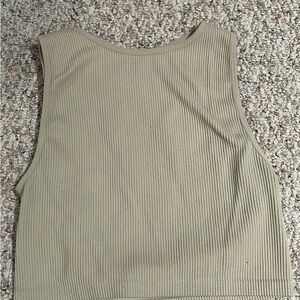 Ribbed Tan Sleeveless Top